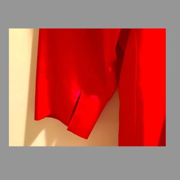 Coldwater Creek - Classic Red Wrap Dress, with side tie, 100%  silk, Size 14 - Picture 11 of 16